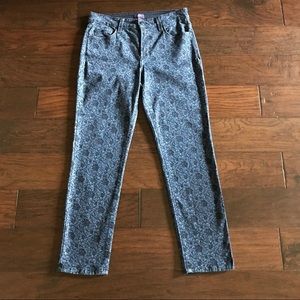 NYDJ Small Floral Print High Rise Cropped Jean Size 10